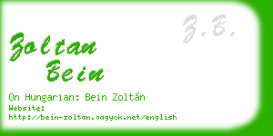 zoltan bein business card